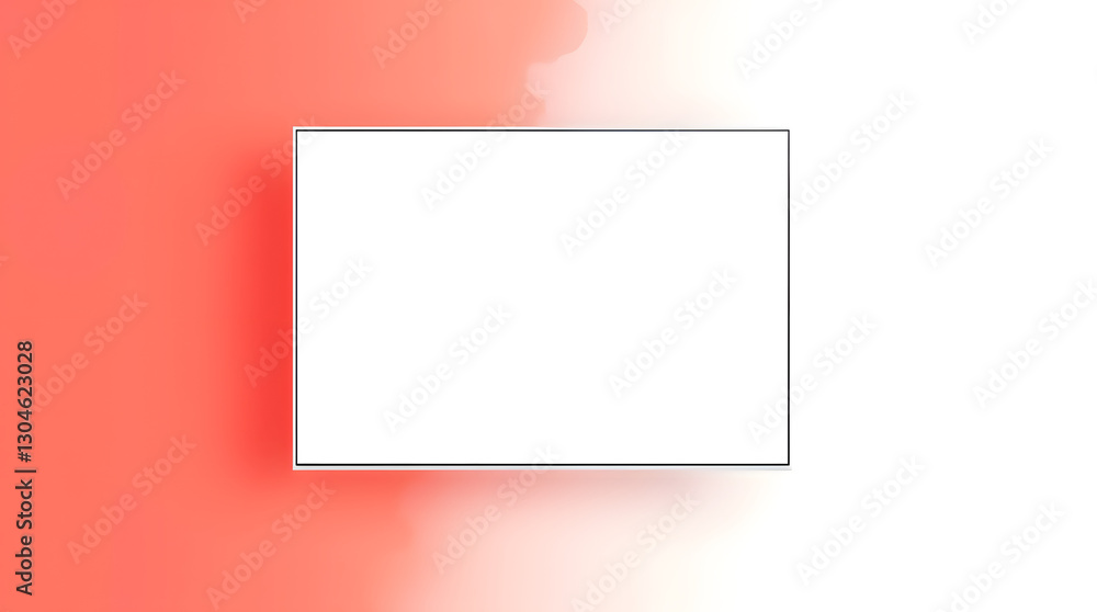 Poster a rectangular display screen on a background with two colors