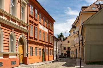 Streets in historical part of Ceske Budejovice, Czech republic