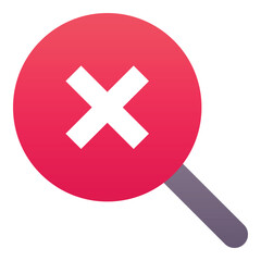 Gradient color icon, illustration for Magnify glass, search, find, delete.