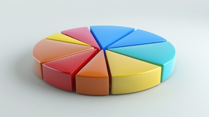 Obraz premium simple pie chart showing percentage data on a screen.