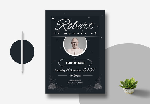 Memorial Event Funeral Program Flyer Design