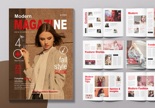 Modern Magazine Template Design Layout