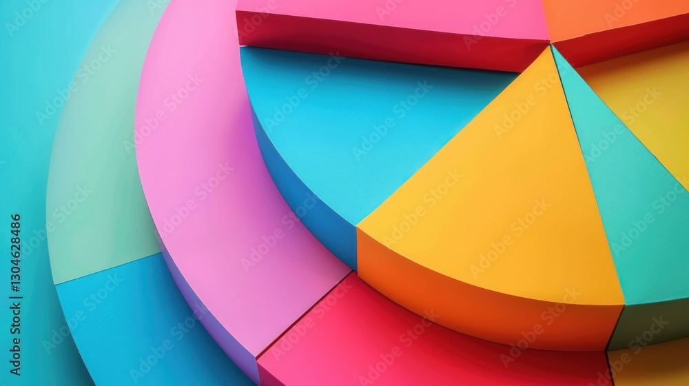 Poster geometric abstract charts and graphs with vibrant colors.