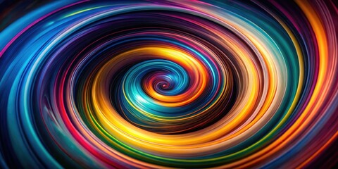 Abstract spiral explodes with neon color in a dark, psychedelic vortex&acirc;&euro;&rdquo;night photography at its finest.