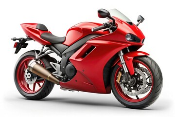 Red Sportbike Motorcycle, White Background, Studio Shot, High-Resolution Image, Bikes, Motorbike, Motorcycle Photography, Sport Motorcycle, Red Motorcycle,  Bikes Images, Motorcycle Pictures