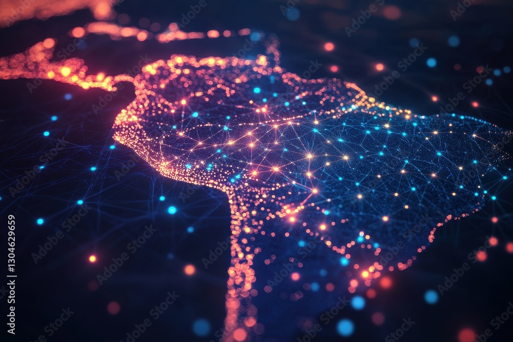 Poster dynamic abstract data background showcasing the power of modern information systems