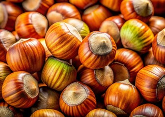 Macro Photography of Hazelnuts: Close-Up Shot of Nut Shells and Kernels