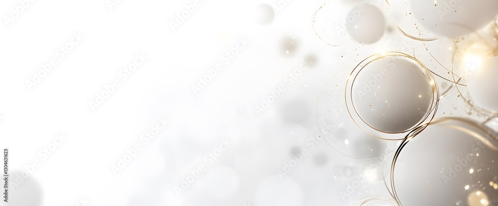 Poster abstract sphere background with golden light accents and a bokeh effect, perfect for conveying conce