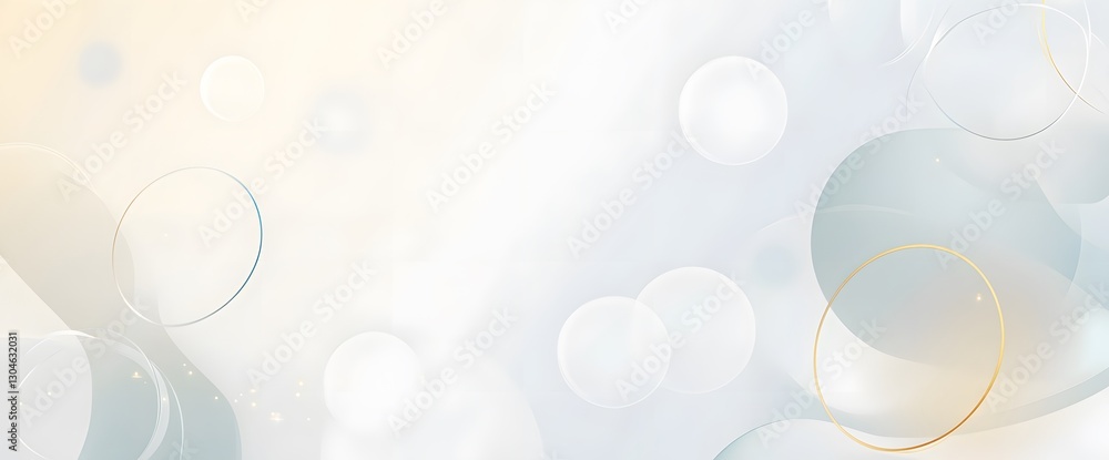 Poster abstract background with soft, delicate bubbles in pastel colors, creating a serene and ethereal moo