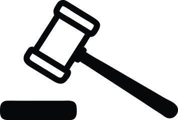 judge gavel simple icon. Vector illustration