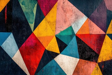 Fototapeta premium Abstract background made of multicolor geometric shapes for a striking visual appeal