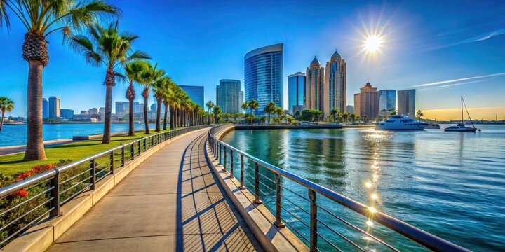 San Diego Embarcadero Marina Park North Bay Walkway - Stunning Coastal Views
