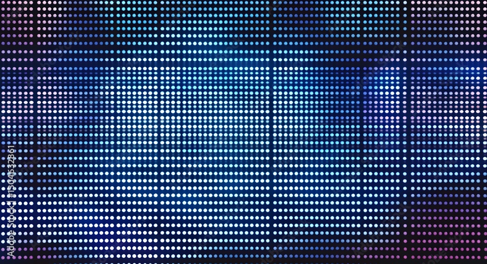 Poster abstract geometric grid pattern with a gradient of blue and purple hues, creating a futuristic or di