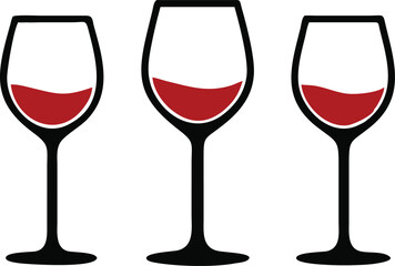 Wine glass set. Vector illustration