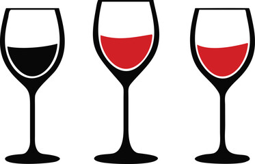 Wine glass set. Vector illustration