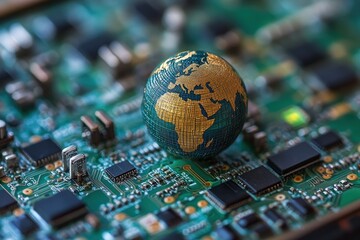 Global electronics market and world trade. Active world trade, world market. Global electronics market