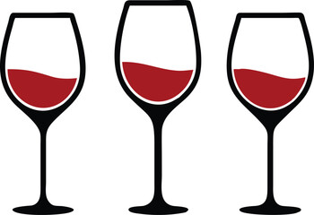 Wine glass set. Vector illustration