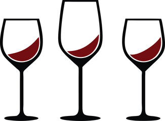 Wine glass set. Vector illustration