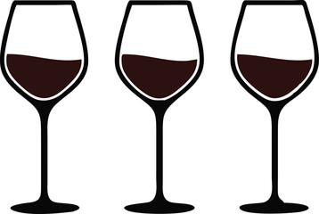 Wine glass set. Vector illustration
