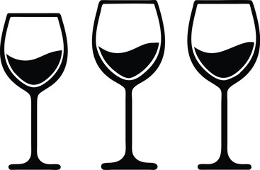 Wine glass set. Vector illustration