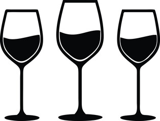 Wine glass set. Vector illustration