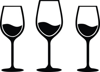 Wine glass set. Vector illustration