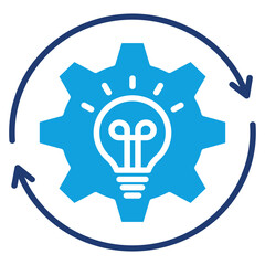 Intelligence Process Flat Blue Icon