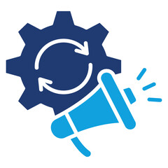 Marketing Automation Flat Blue Icon