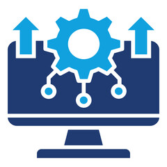 Digital Optimization Flat Blue Icon