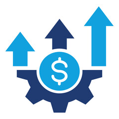 Increase Revenue Flat Blue Icon
