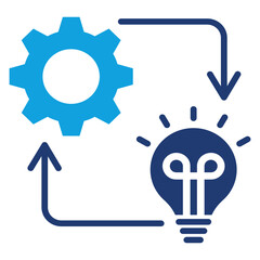 Implementation Flat Blue Icon