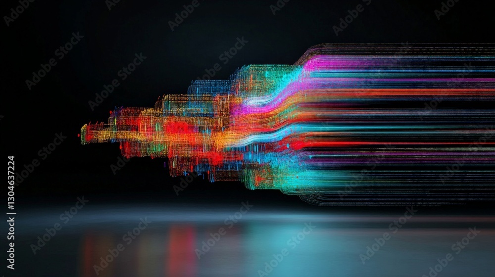 Poster vibrant digital motion with colorful streams of light effect