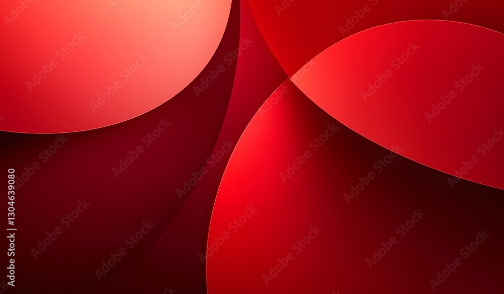 Poster abstract red background, a mesmerizing display of overlapping curved shapes and elegant design