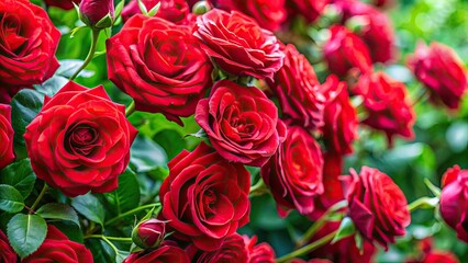Obraz premium Capture the romance: beautiful red roses in natural settings, ideal for wallpapers and floral photography lovers.