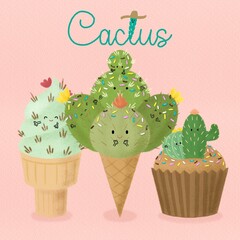 cupcake and ice cream with flowers