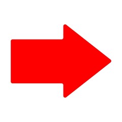 シンプルな赤の矢印のイラスト　アイコン