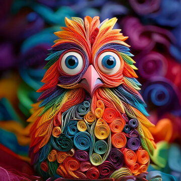 Colorful bird abstraction