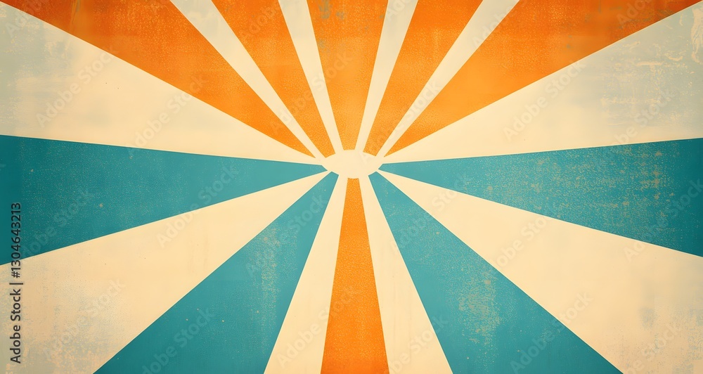 Aufkleber abstract sunburst pattern in retro colors, creating a sense of optimism and energy