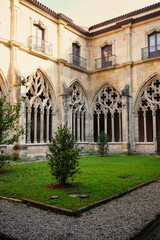 Obraz premium Oviedo. Asturias. Spain. Cloister of the Oviedo Cathedral. Built in Gothic style during the 14th-15th centuries