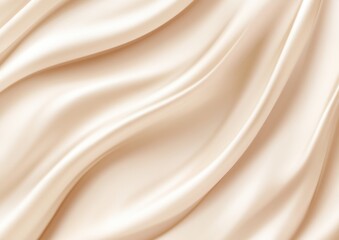 Fototapeta premium Smooth, elegant beige silk fabric with soft waves and folds.