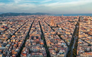 Aerial View Barcelona Eixample Residential