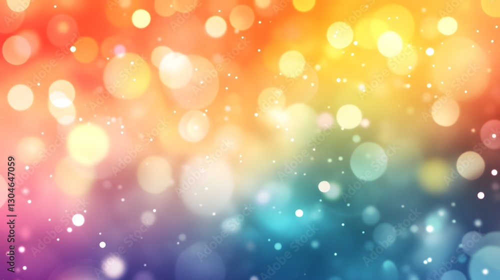 Poster colorful bokeh effect background with dreamy and blurred lights in rainbow spectrum