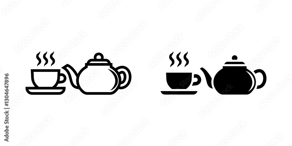 Aufkleber teapot icon set. icon. for mobile concept and web design on white background