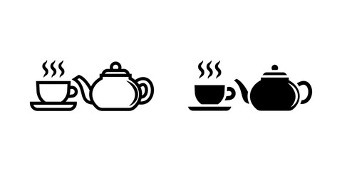 Teapot icon set. icon. for mobile concept and web design on white background