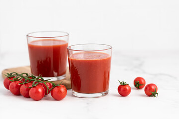 tomato juice in a glass