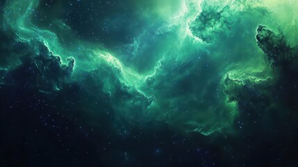 Obraz premium Cosmic wallpaper with glowing auroras and swirling gaseous formations in space