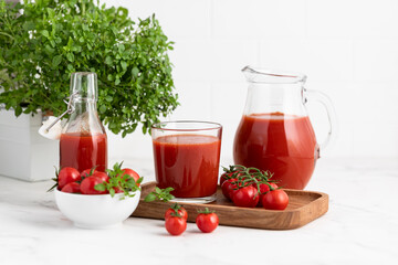 tomato juice in a glass
