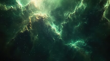 Fototapeta premium Futuristic cosmic background with glowing nebula mist and cosmic energy trails