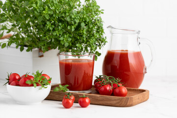tomato juice in a glass