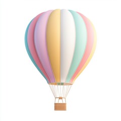 Fototapeta premium Pastel Hot Air Balloon in Flight